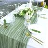 Nordic Pleated Table Runner Textured Gauze Fabric Decorative Tablecloth for Wedding Party Decor Wrinkle Napkins Placemats Elegant Photography Backdrop