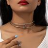 Exaggerated Punk Vintage Open Buckle Alloy Women Choker Clavicle Necklace