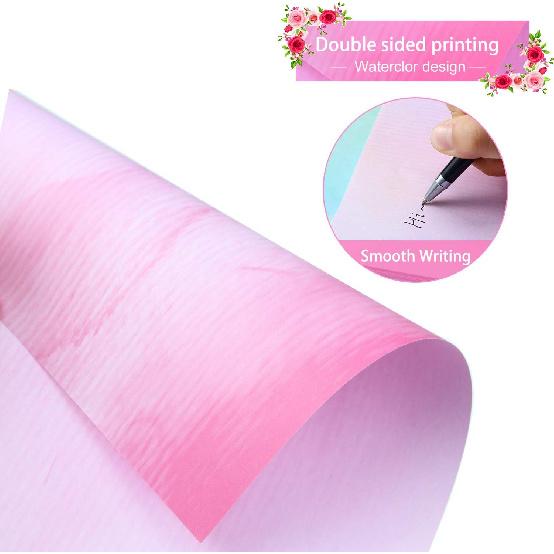 60 Sheets Stationary Papers 12 Watercolor Styles Writing Stationary Letter, Double Sided Writing Paper, 8.5 x 11 Inches