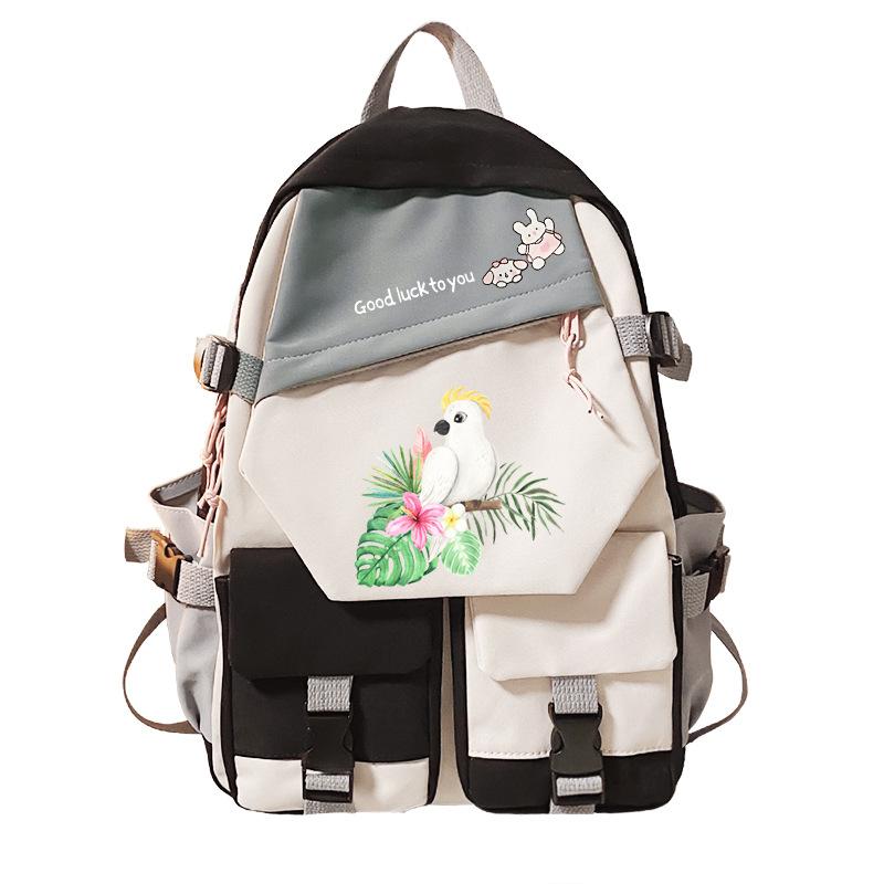 Giraffe Cartoon Printed Backpack Student Large Capacity School Bag