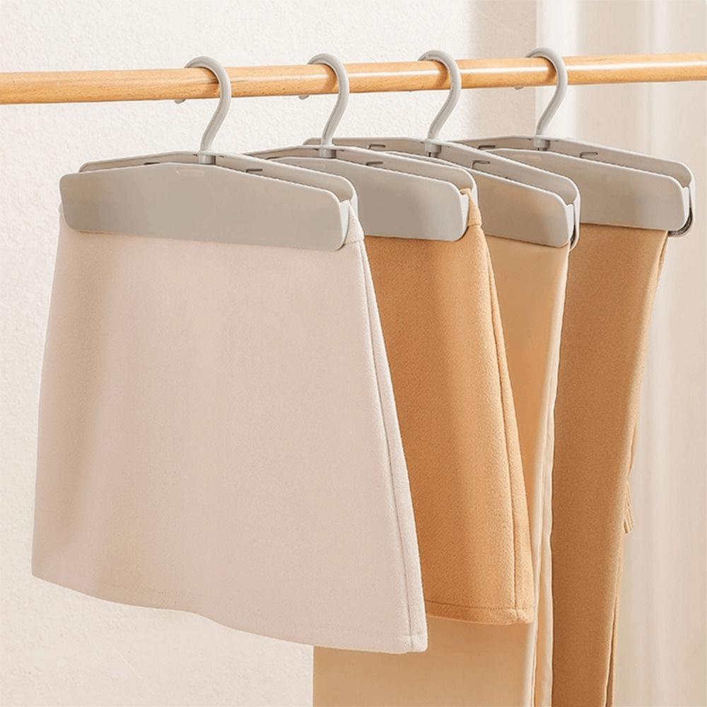 New Non-slip Pants Clip Hangers Space-Saving Traceless Clothes Clips Easy-Grip Orderly Skirt Hangers Trouser Skirt