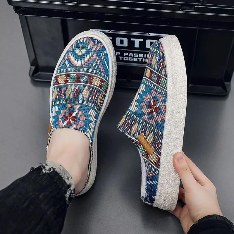 Fashion Male Slipper Platform Canvas Slides Outdoor Mules Half Summer Sale Pvc Clappers 2025 Fashion Mascullino Elegant Adult Men's Shoe
