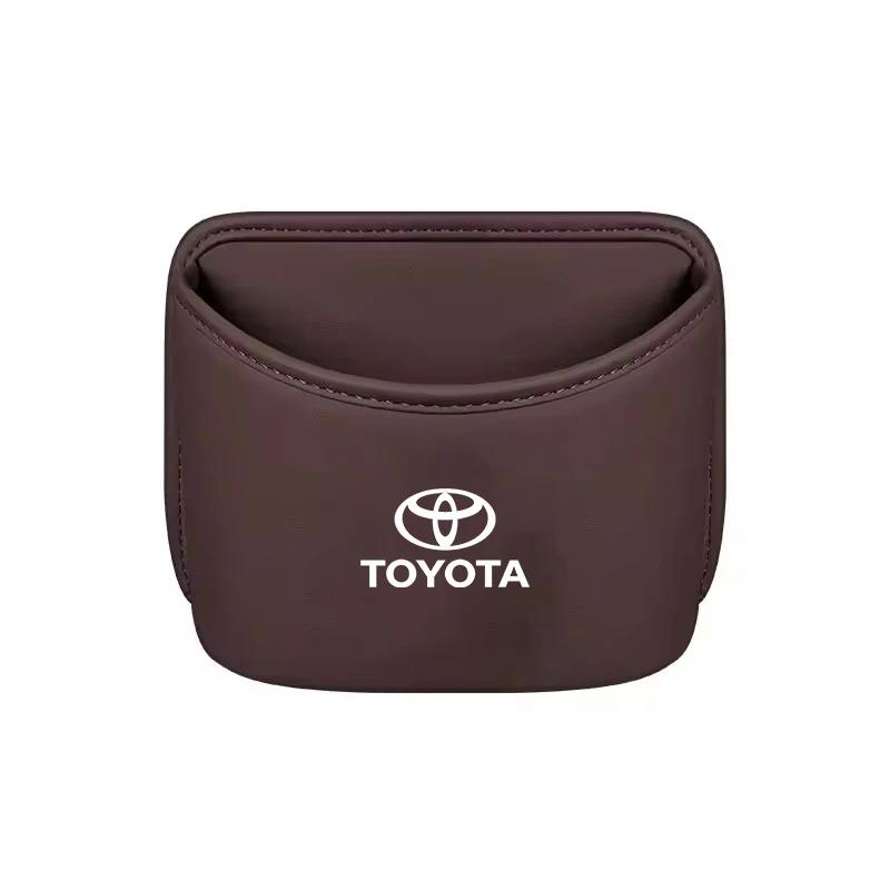 Car Door Storage Box PU Leather Auto Seat Back Hanging Trash Can Bin  forToyota Corolla Yaris Prius CHR Aygo Camry Auris Avensis