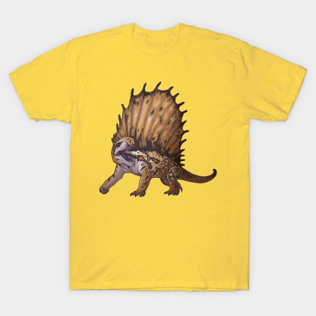 Men Black Print T-shirt Dimetrodon Limbatus No-Cut Transfer Paper Print Cotton Tshirt 2XL