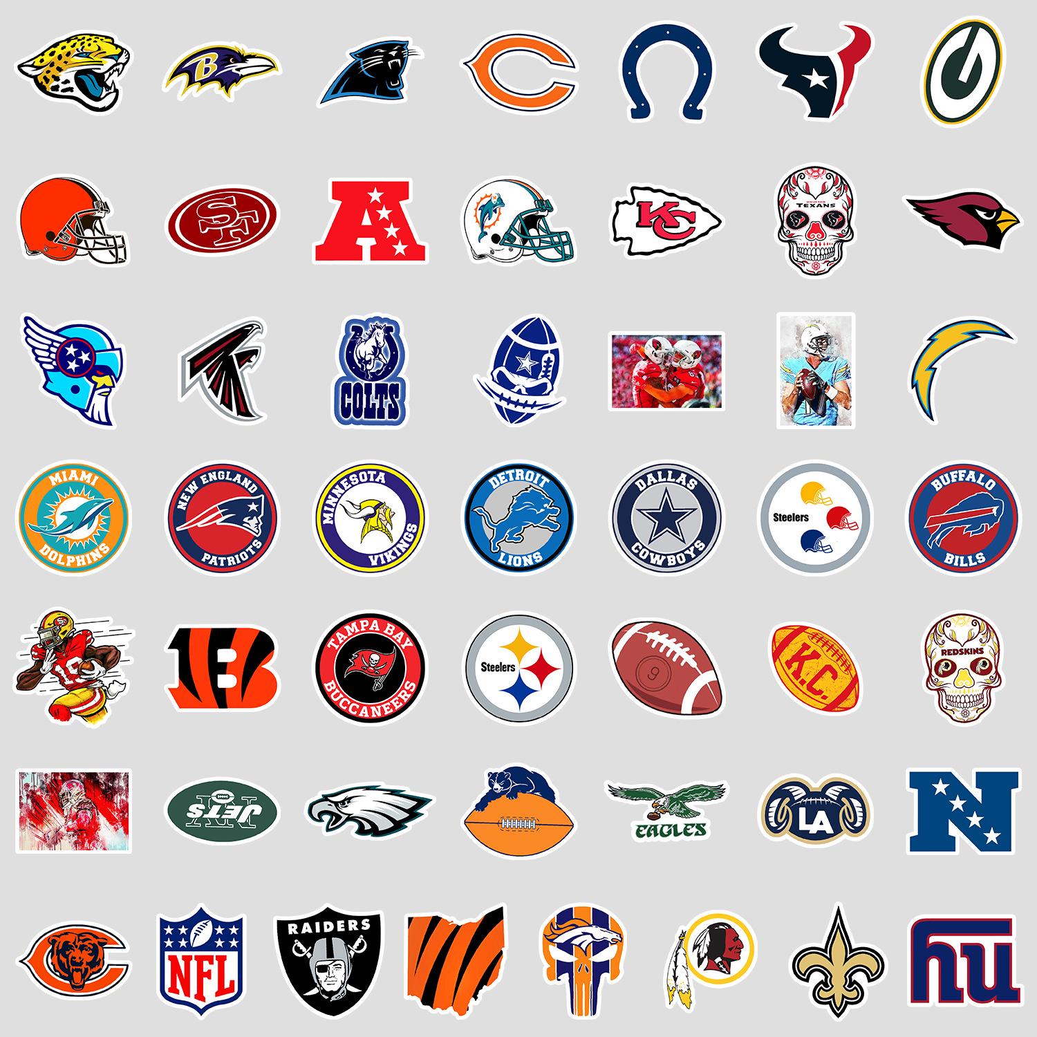50 Waterproof Rugby Graffiti Stickers for Car, Phone, Helmet, Water Bottle Decoration