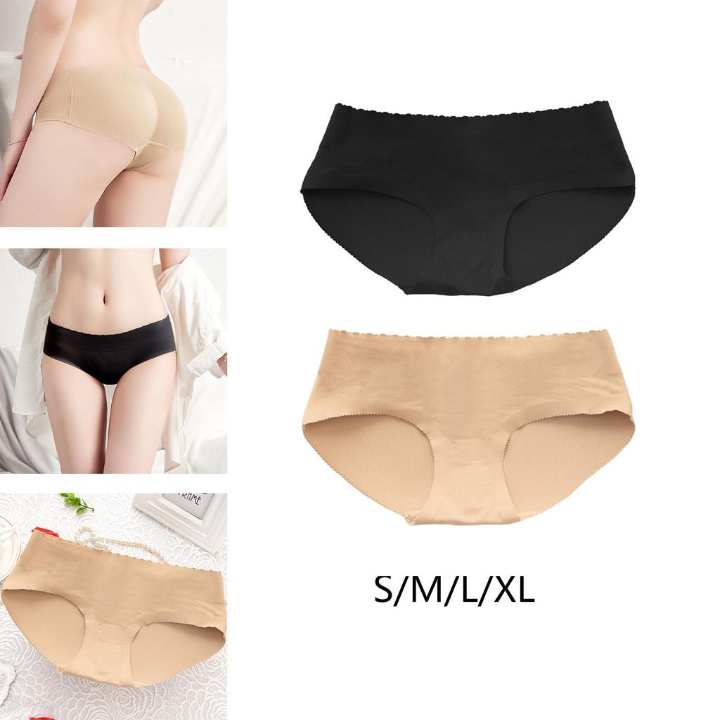 Hip Lifting Panties Women Padded Padding Low Waist ocks , S Size Black