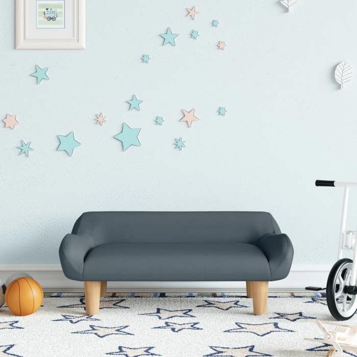 VidaXL Canapé pour enfants gris foncé 70x40x24 cm tissu, mini canapé, mini canapé-chaise, mini canapé pour enfants, canapé 3196345