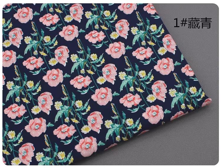 140x50cm Pastoral Floral Poplin Cotton Fabric DIY Children's Wear Make Bedding Quilt Decoration Home Sewing Cloth Clearance