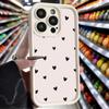 Phone Case For iPhone 16 15 13 14 Pro Max 15 11 12 14 Pro 7 8 Plus XR X XS Max SE Love Heart Print Matte Soft Shockproof Cover