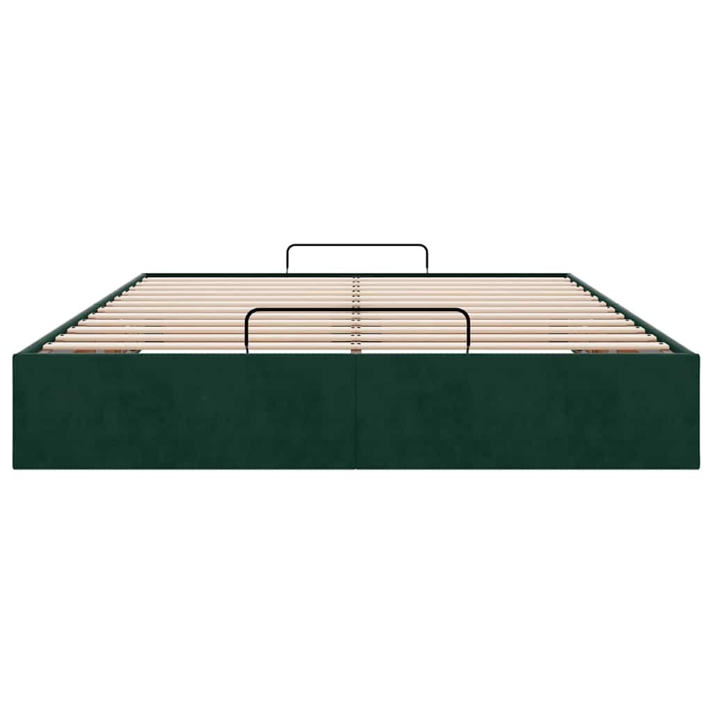 Ottoman Bed Without Mattress Dark Green 140x190 Cm Velvet