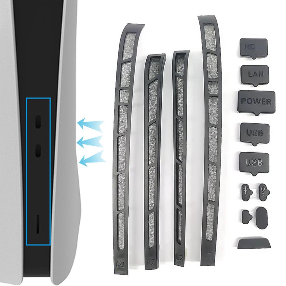 12 in 1 Silikon Staubschutzstöpsel Set Staubdichter Stöpsel Staubschutzabdeckung für PS5 Slim für Playstation 5 Slim Konsolenzubehör