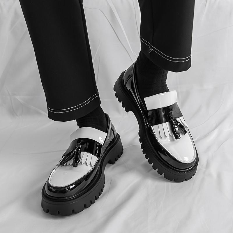 Fashion Slip On Casual Thick Soled Men's Leather Shoes Designer Fashion Style Party Daily Work Outdoor Trendy Youth Plus Size 38-46