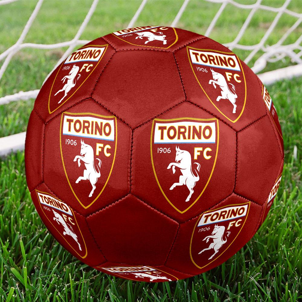 Torino FC Size 5 Soccer Ball, Machine-Stitched PVC, Durable & High Bounce, All Ages Fit, Fan Merchandise, Matches & Outdoor Use.