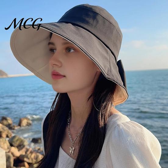 Packable Sun Hat Summer Hat, Rear Bowknot Wide Brim Cycling 360 Hiking Degree Protection UV Fisherman for Outdoor Travel-friendly