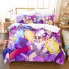 Marija Rin Muse Dash Rhythm Game Duvet Cover Set 3PCS Polyester Bedding With 2 Pillowcases Anime Music Text Art Home Decor