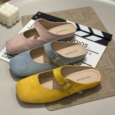 Dámské pantofle Baotou Half Slippers, nové jarní a letní, ploché, jednokrokové sandály z roku 2026, dámské boty
