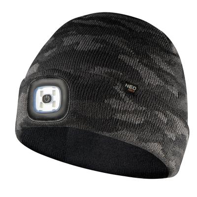LED Taschenlampenmütze, Doppellagig, CAMO URBAN
