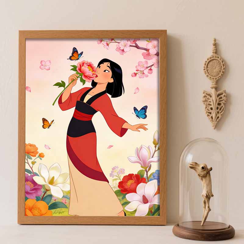 Disney Mulan Flower Butterfly Diamond Paint Painting Art Kit Handmade DIY5D Home Decor Gift