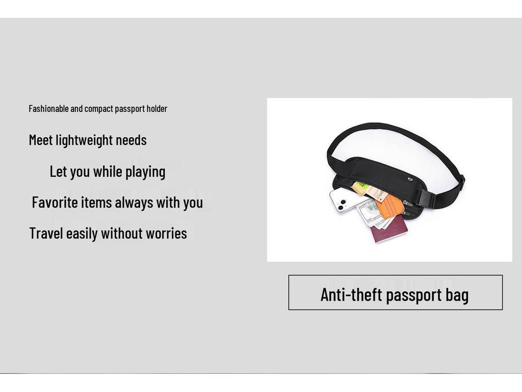 RFID Anti-Theft Waterproof Passport & Phone Waist Bag