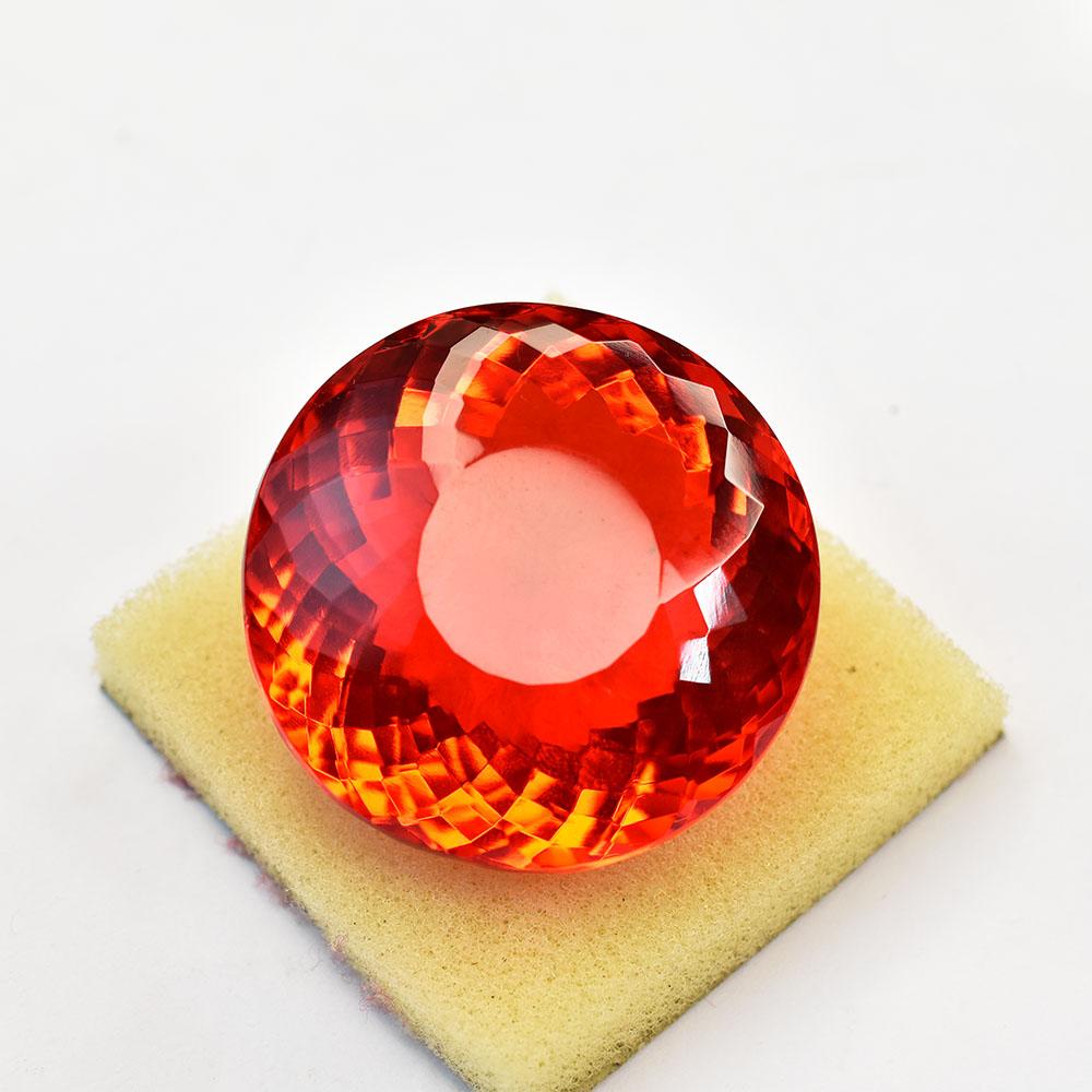 Lab Created 215.1 Ct Orange Topaz Round Cut Flawless Loose Gemstone For Gifting