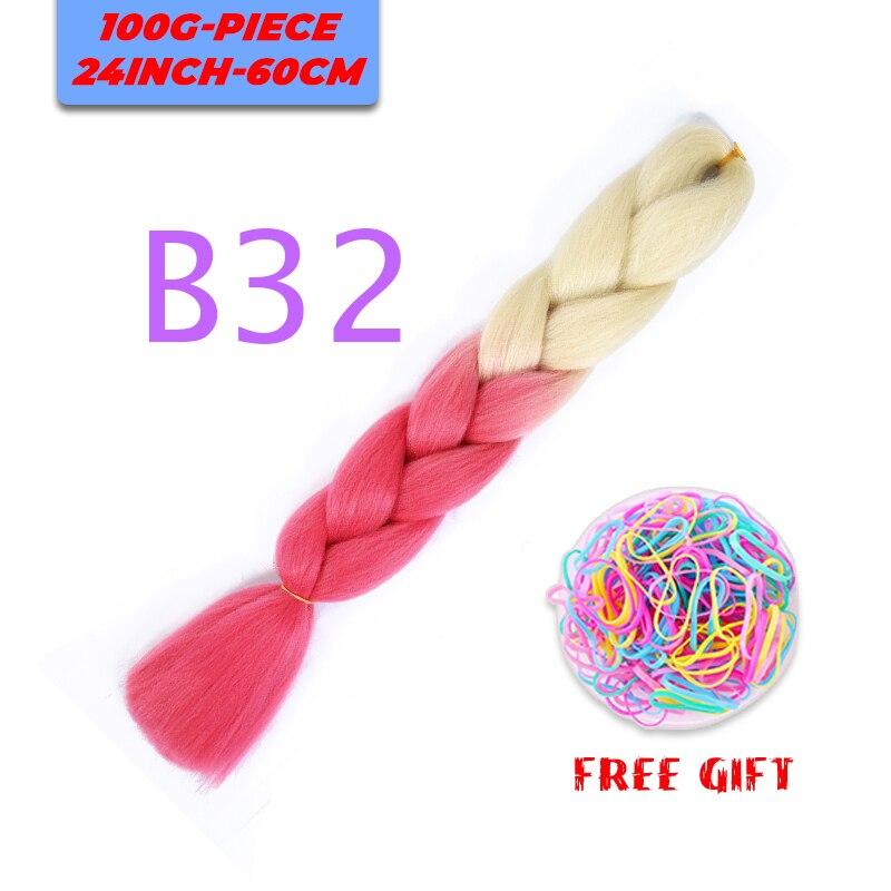 MERISIHAIR Single Ombre Color Synthetic Hair Extension Crochet Twist Jumbo Braiding Long Hair