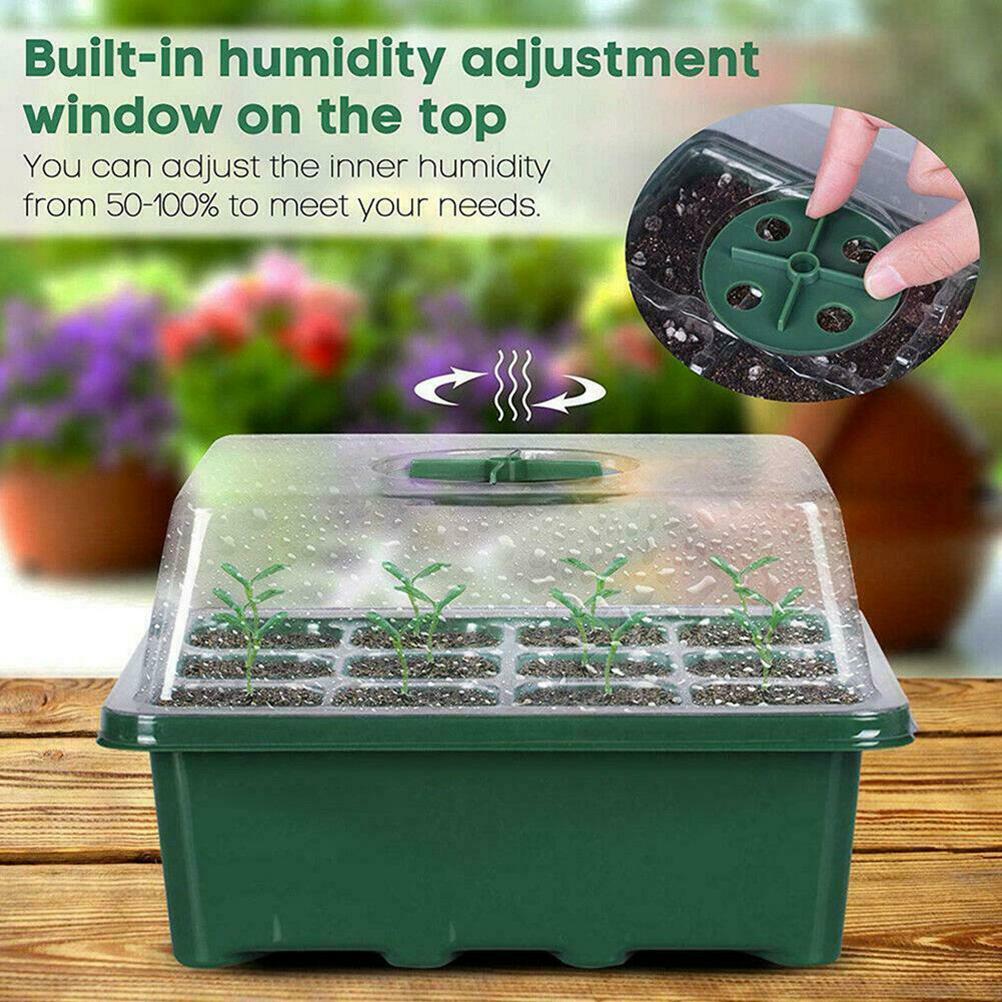 Seedling Stater Tray 12 Hole Home Garden Balcony Nursery Seedling Tray Plant Growing Holder Plate
