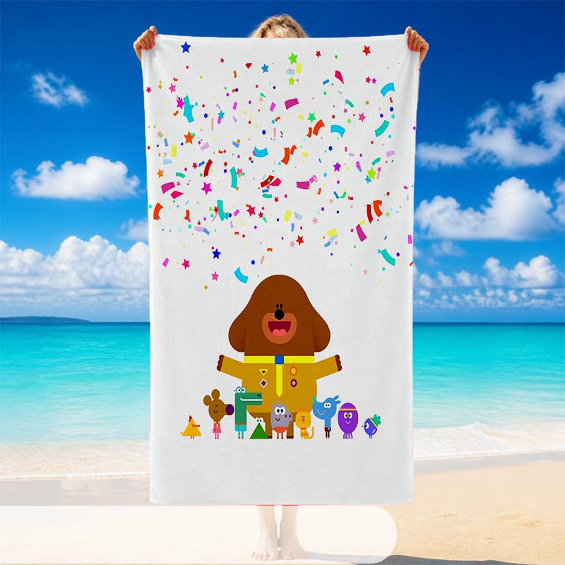 Quick Dry Beach Towel Hey Duggee cartoon Pattern, Lightweight Absorbent Towel for Pool Beach Vacation Use