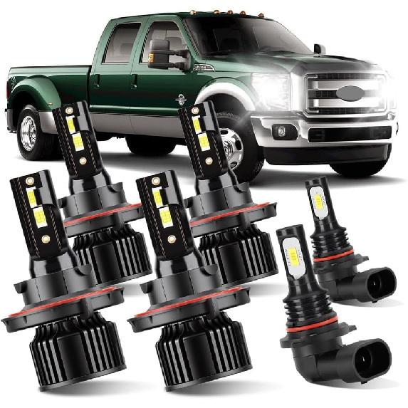 

Light Bulbs Custom for Ford F250 F350 F450 F550 Super Duty 2005-2022 Light Bulbs, High Beam Low Beams Fog Light Combo,Fog Bulbs 6500K White with Fan