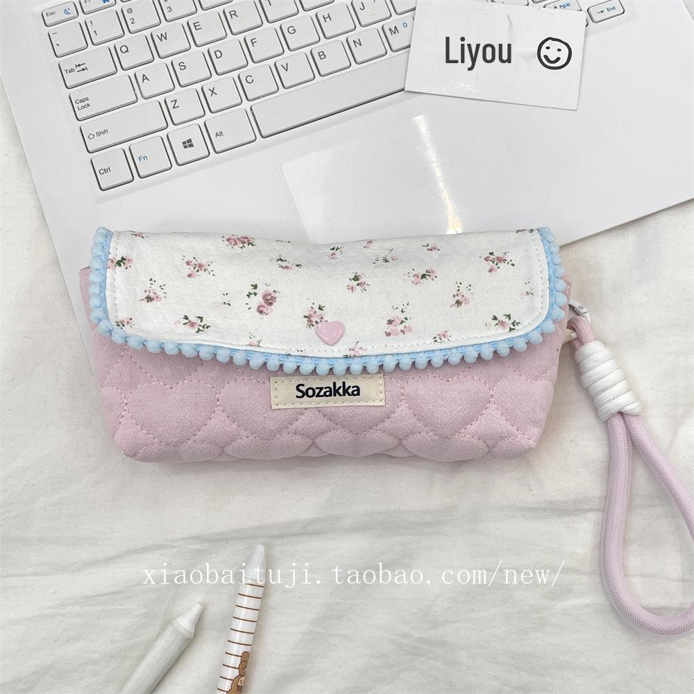 Korean Style Floral Pencil Case - Large Capacity, Multifunctional Stationery Box