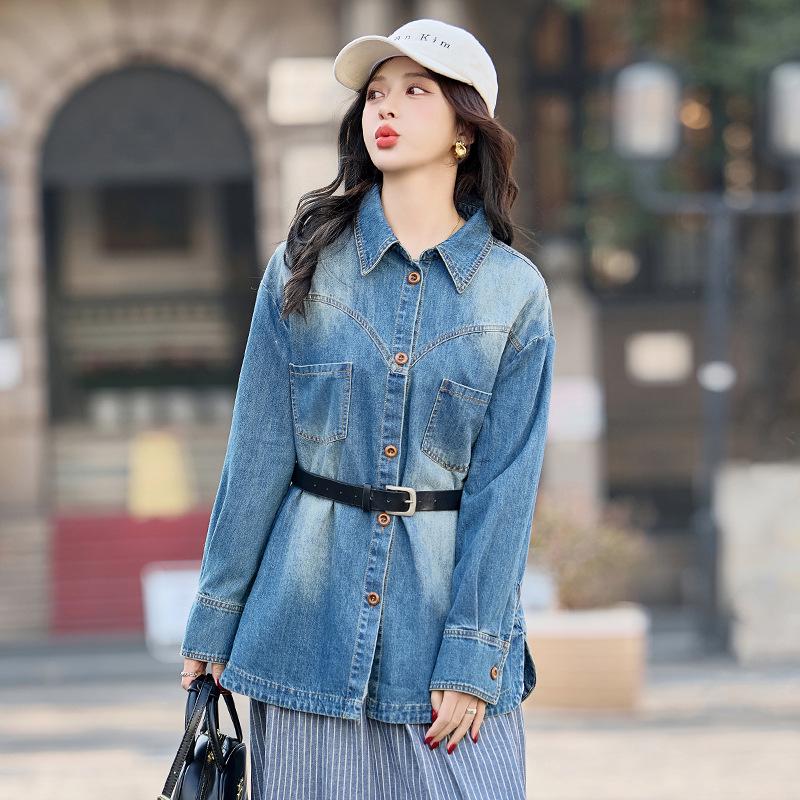 2025 Spring Women's Versatile Denim Jacket - Lapel Design Fashion Top (Y2501)