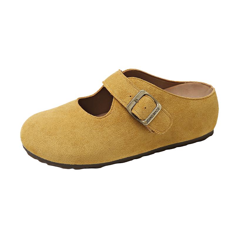 Fashion Fashion Yellow Women's Single Shoes Comfortable Soft Woman Slippers Casual Flat Sandals Women Round Toe Shoes zapatos de mujer