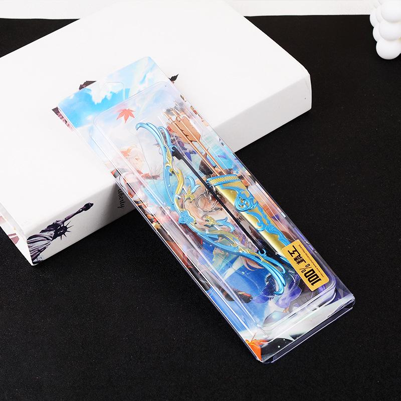 Green Hunting Bow Set: Original Peripheral Three-Piece with Ritual Bow, West Wind Bow, Quiver, and Metal Alloy Model.