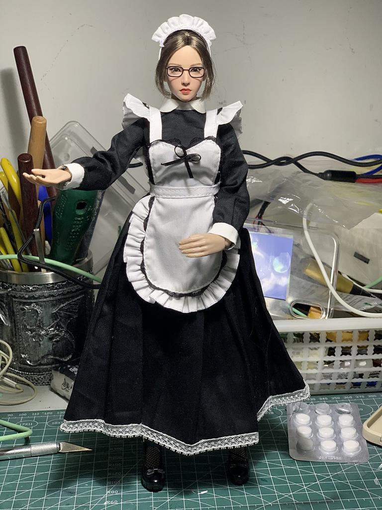Spielzeug Hobby Maßstabsfigur für TBLeague Körper Schwarze Rahmenbrille für weibliches College Büro nicht [TOYBARJAPAN] 1/6 Zubehör/Geeignete Studenten, Damen,