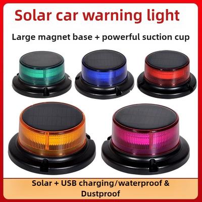 Luz de Advertência Piscante LED Alimentada por Energia Solar Magnética para Teto de Carro Caminhão Luz Estroboscópica LED Baliza Luz de Sinal de Emergência Lâmpada Noturna para SUV