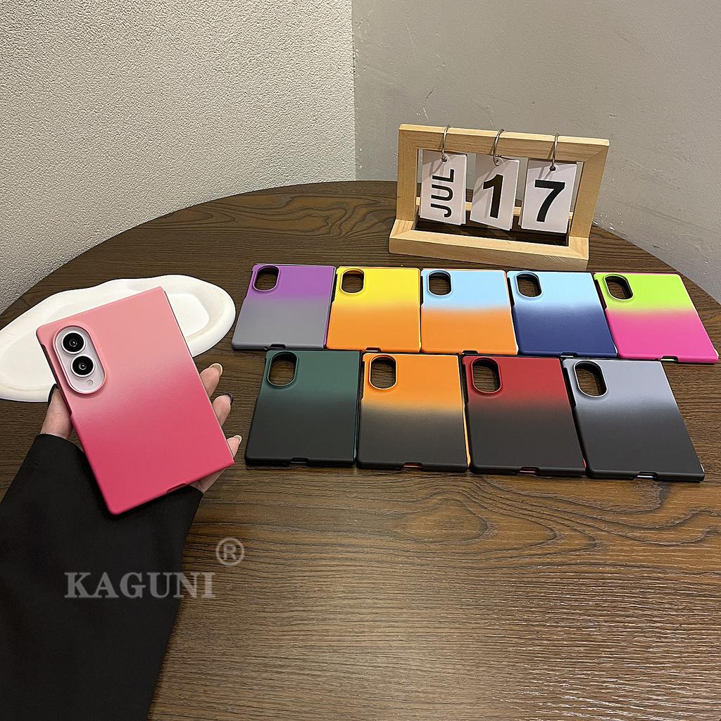Luxury Gradient Candy Colour Slim Skin-Friendly Metal Case for Samsung Z Fold 8 Ultra 7 6 Hard PC Shockproof Flip Protect Cover