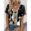Women Summer T Shirt Vintage Cat Pattern Print Short Sleeve Tees Casual Printed Tops
