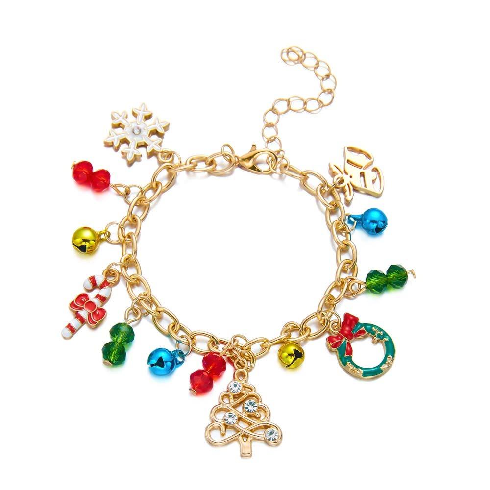 Charming Style Xmas Elk Wristband Vibrant Colors Snowflake Pendant Bangles Boutique Stores