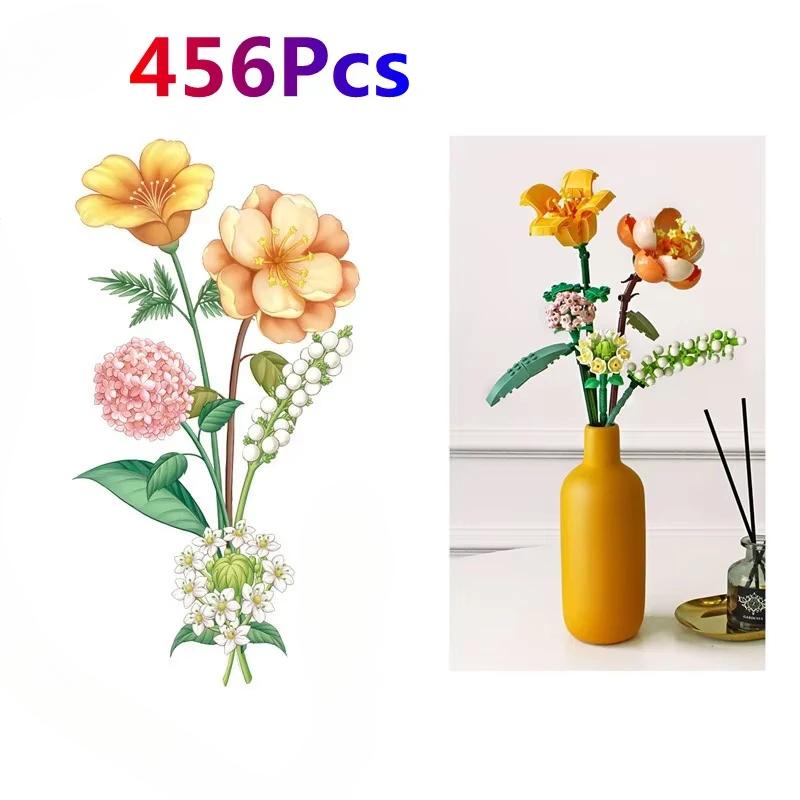 Romantic Wildflower Bouquet Flower Building Set Home Decoration Building Block Toys Valentine's Day Gift for Girlfriend