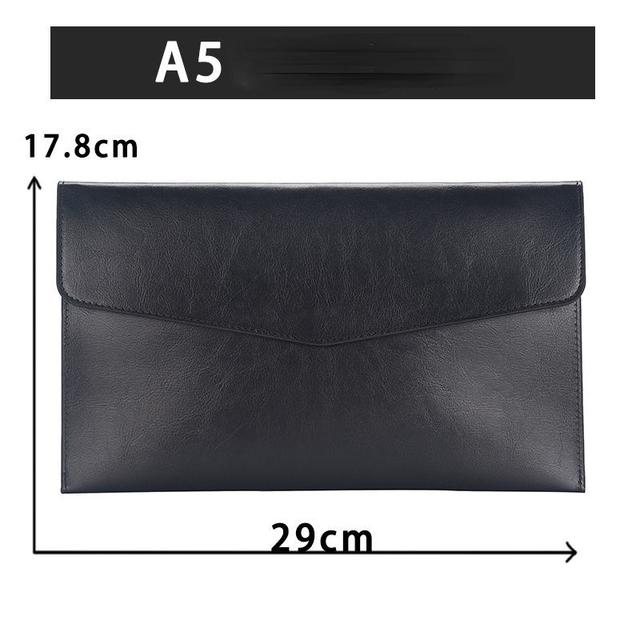 A6 A5 A4 Leather File Folder Data Package Document Bag Fashion Briefcase Data Contract Bill File Bag School Office Supplies