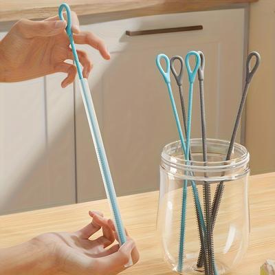 1PC Silicone Cup Wash Brush Long Handle Cleaning Brush, Reusable Silicone Straw Brush Kit