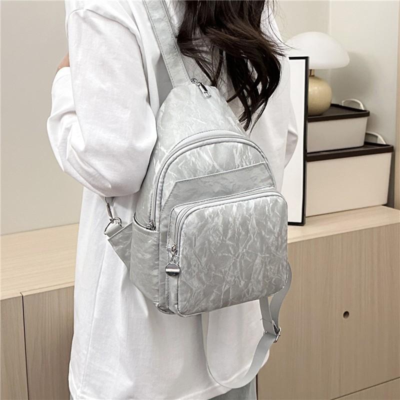 Schoolbag New Women's Multi-work Breast Bag, Oblique Span Dual-purpose Backpack Casual Light Backpack Women's Fashion Commuter Bag