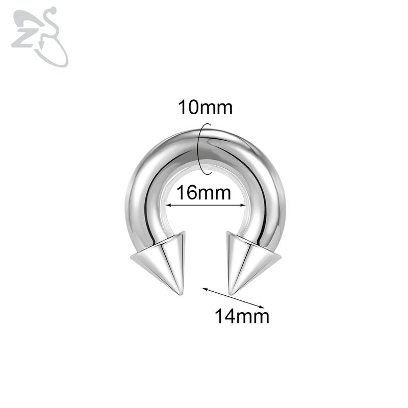 ZS 1 PC 00/0/2/4/6/8G Spike Edelstahl Nasenring für Männer Frauen Punk Großspur Septum Piercings Spike Ohr Flesh Expander