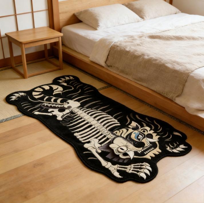Creativity Bedroom Decor Irregular Shape Carpet Tiger Pattern Carpets for Living Room Anti Slip Cloakroom Floor Mat Washable Rug
