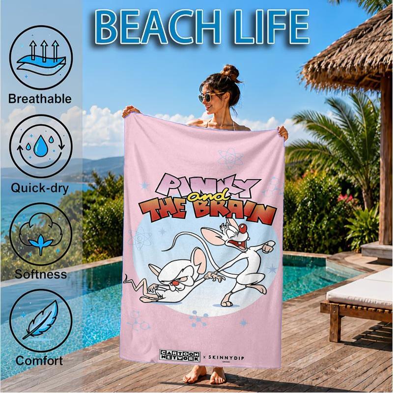 Pinky Brain Adventure Beach Towel, Microfiber Beach Towel, Perfect For Pool, Beach, Travel, Home Decor Beach Party Fan Gifts
