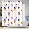 Space-themed Shower Curtain with Rockets and Planets Bathroom Decor for Kids (60x72 Inches)