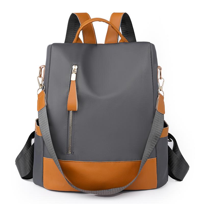 

Рюкзак с защитой от кражи, женский оксфордский рюкзак большой вместимости, школьный рюкзак для путешествий серый