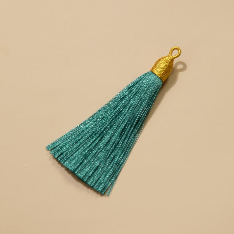 8Cm Pull Ring Gold Silk Threaded Cap Fringed Spike Polyester Fringed Antique Hanging Spike Bookmark Sachet Jewelry Accessories