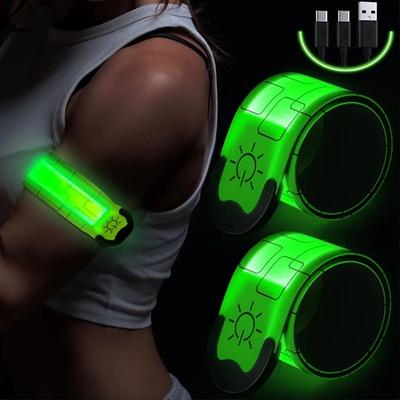 Outdoor Sports Night Running Armband LED Lamp USB Rechargeable Safety Belt Arm Leg Warning Wristband Cycling Bike Bicycle Light