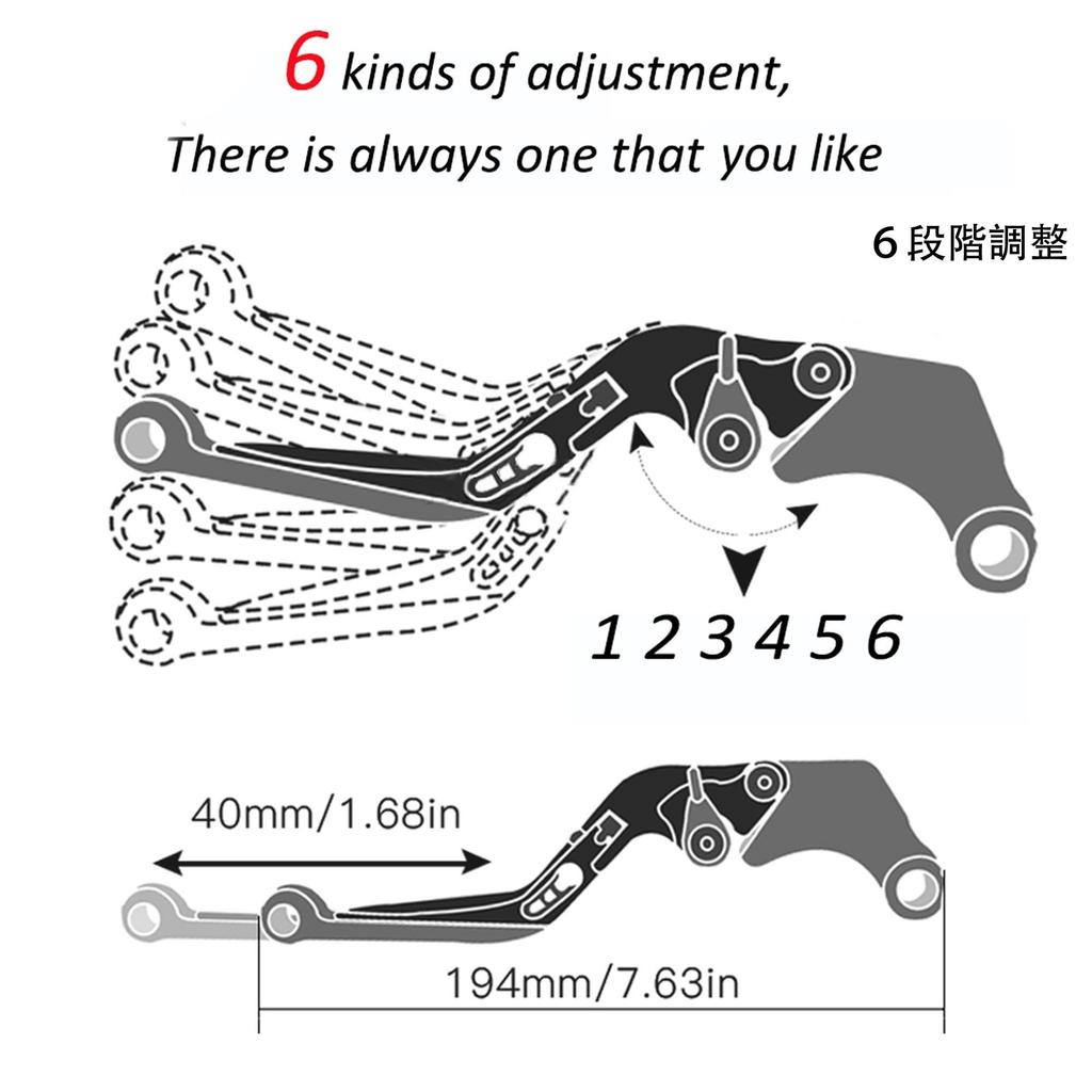 Compatible with Motorcycles and Aluminum Brake and Clutch Lever Handlebar and Parking Brake Lever Adjustment and Indigo with Parking Brake