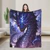 Soft BlanketStudents Camping Fierce Western Dragon Bedding Throws Flannel Bedspread For Outdoor Funny Sofa Bed Cover